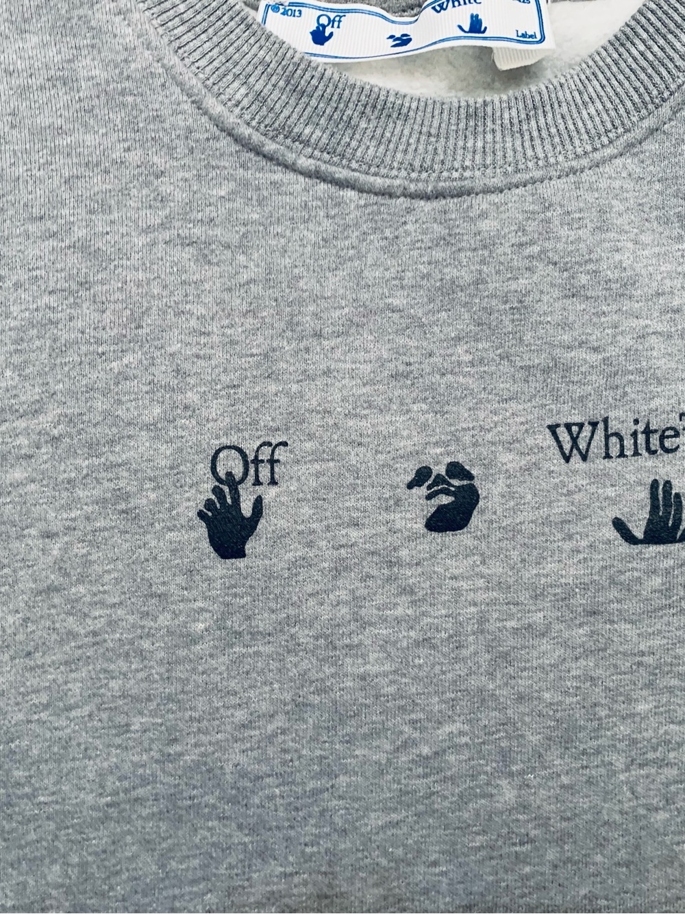 Off-White Gray Crewneck Sweatshirt, Large - Picture 2 of 6